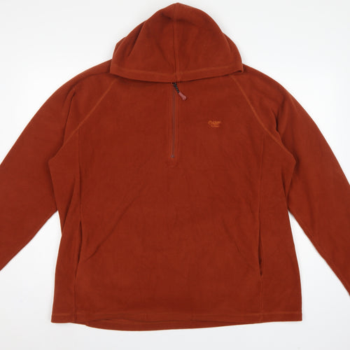 Cotton Traders Men's Orange 2XL 1/4 Zip Fleece Hoodie