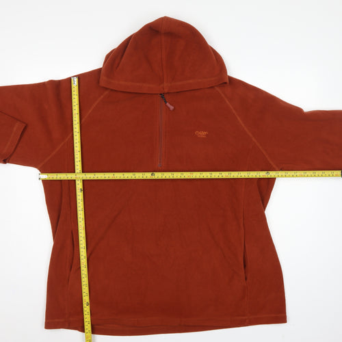 Cotton Traders Men's Orange 2XL 1/4 Zip Fleece Hoodie