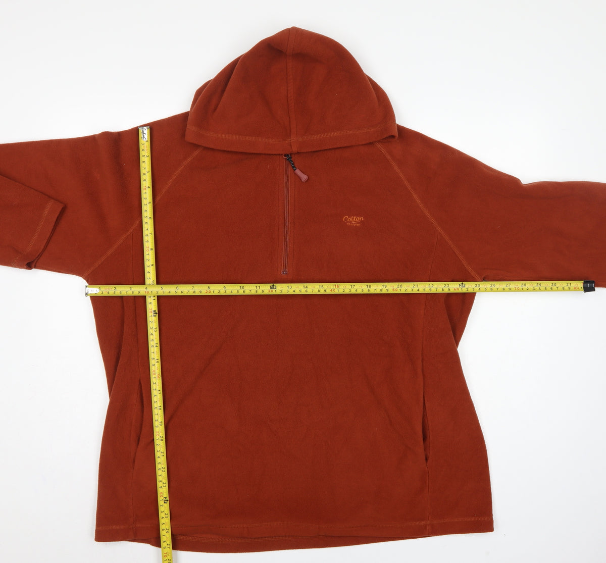 Cotton Traders Men's Orange 2XL 1/4 Zip Fleece Hoodie