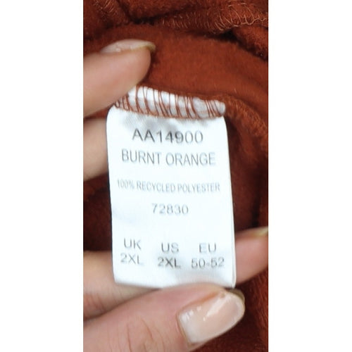Cotton Traders Men's Orange 2XL 1/4 Zip Fleece Hoodie