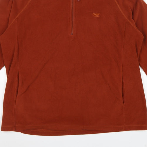 Cotton Traders Men's Orange 2XL 1/4 Zip Fleece Hoodie