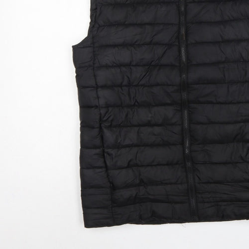 Easy Men's Black Small Puffer Bodywarmer Quilted Zip Padded Gilet