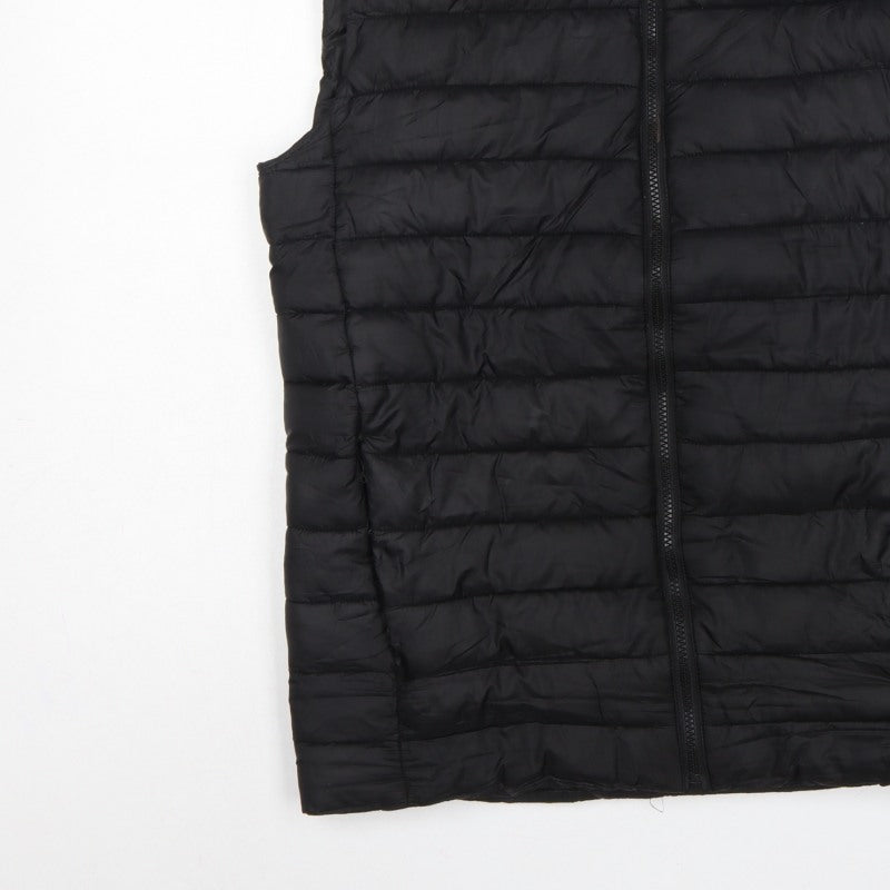 Easy Men's Black Small Puffer Bodywarmer Quilted Zip Padded Gilet