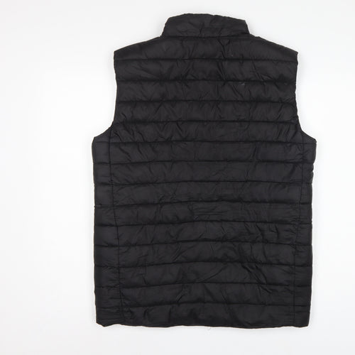 Easy Men's Black Small Puffer Bodywarmer Quilted Zip Padded Gilet