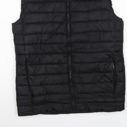 Easy Men's Black Small Puffer Bodywarmer Quilted Zip Padded Gilet