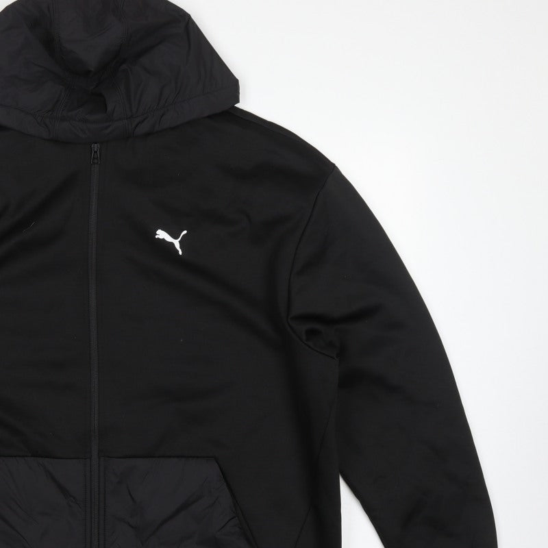 Puma Men’s Black 2XL Full Zip Hooded Fleece Sweatshirt Logo