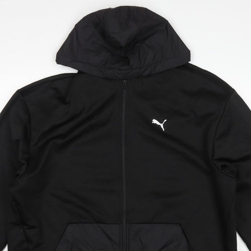 Puma Men’s Black 2XL Full Zip Hooded Fleece Sweatshirt Logo