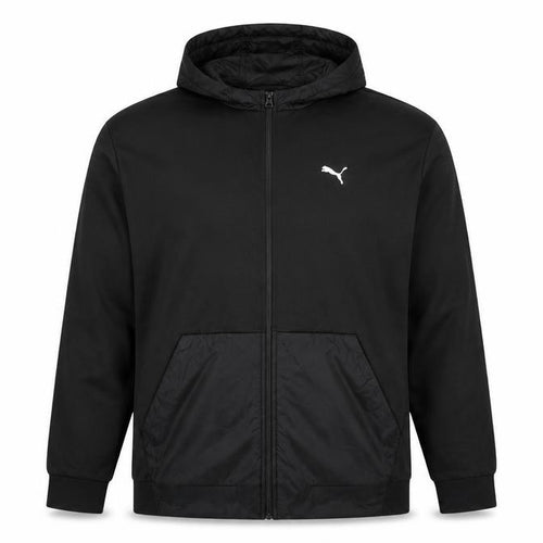 Puma Men’s Black 2XL Full Zip Hooded Fleece Sweatshirt Logo
