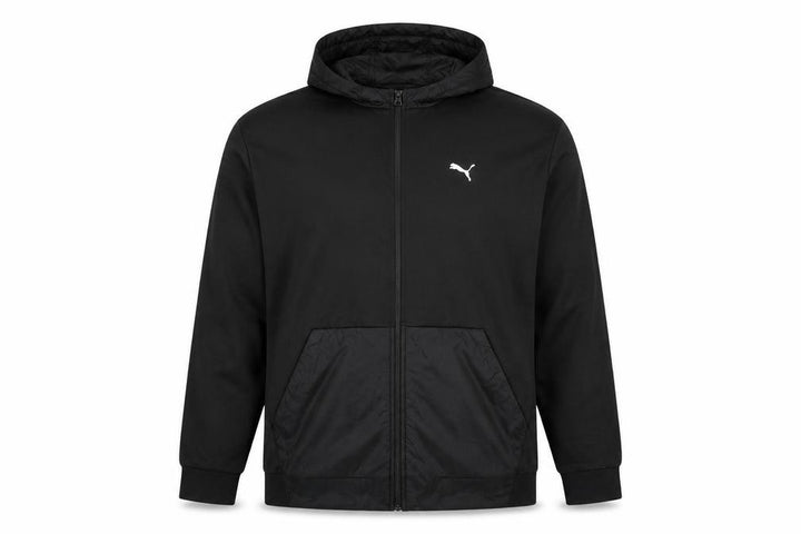 Puma Men’s Black 2XL Full Zip Hooded Fleece Sweatshirt Logo