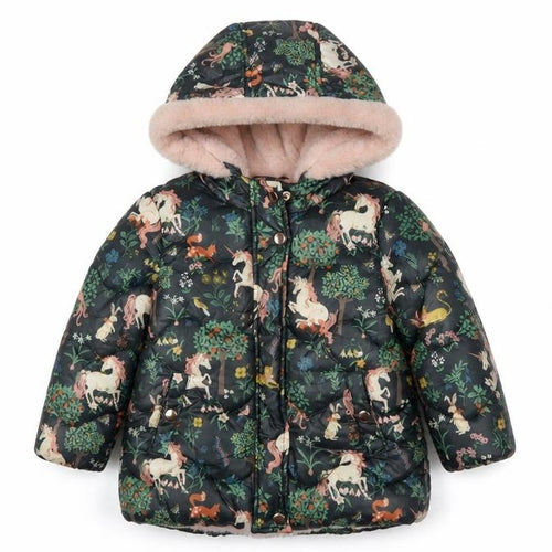 Next Girls Multicoloured 18-24 Months Unicorn Puffer Hooded Coat