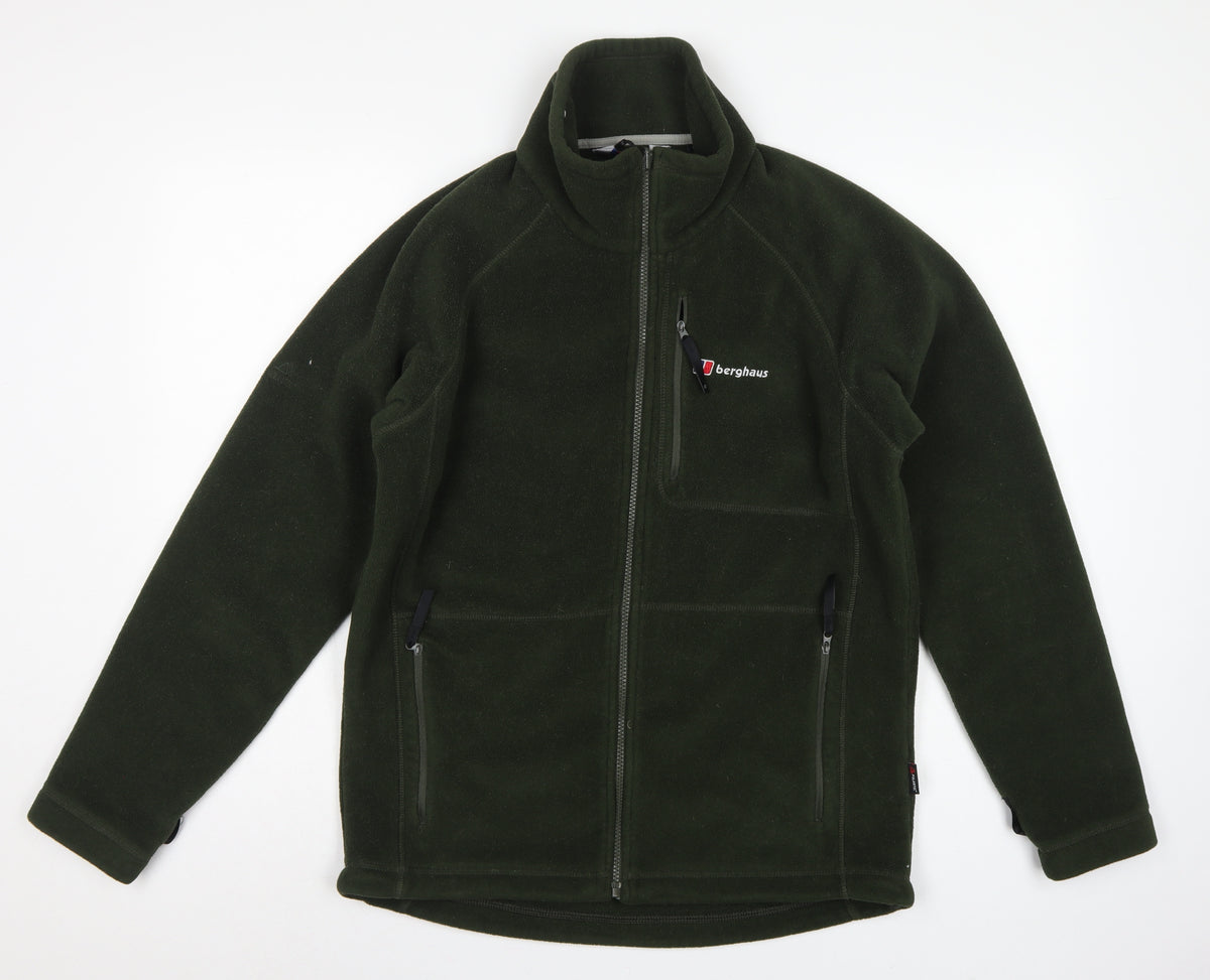 Berghaus Men’s Green M Fleece Full Zip Hiking Jacket Pockets