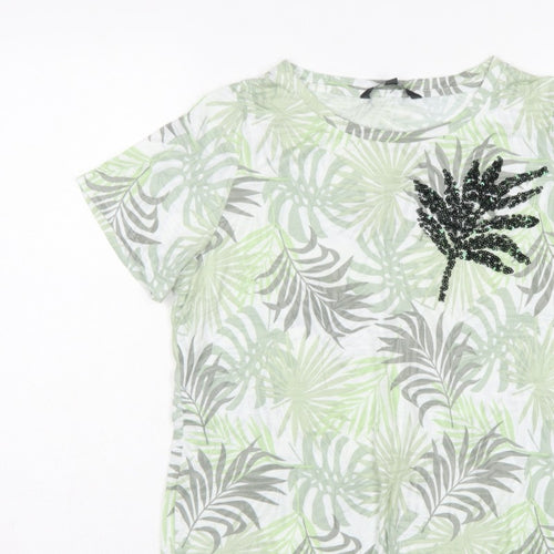 Bonmarché Women’s Multicoloured Size 14 Tropical Sequin T-Shirt