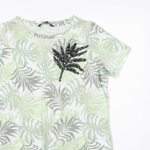 Bonmarché Women’s Multicoloured Size 14 Tropical Sequin T-Shirt
