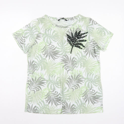 Bonmarché Women’s Multicoloured Size 14 Tropical Sequin T-Shirt