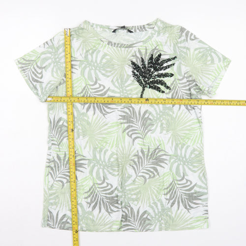 Bonmarché Women’s Multicoloured Size 14 Tropical Sequin T-Shirt