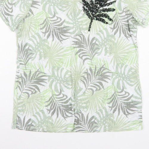 Bonmarché Women’s Multicoloured Size 14 Tropical Sequin T-Shirt