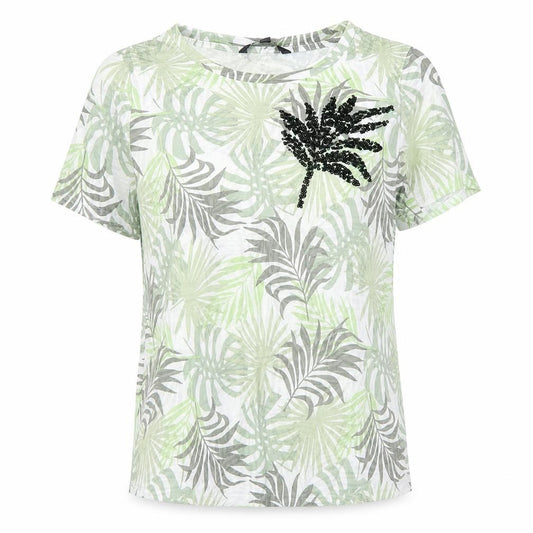 Bonmarché Women’s Multicoloured Size 14 Tropical Sequin T-Shirt