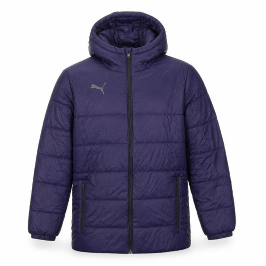 Puma Men’s Blue M Hooded Puffer Jacket Quilted Full Zip