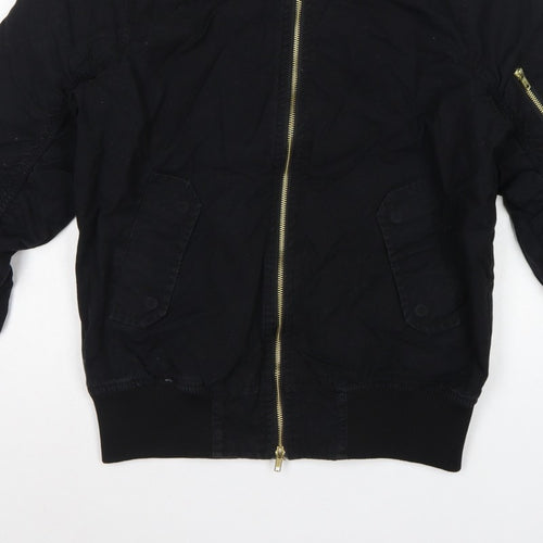 Divided H&M Men’s Black S Bomber Jacket Cotton Lined MA-1 Zip