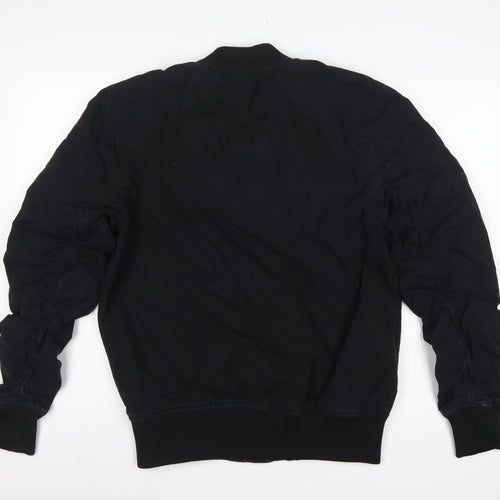 Divided H&M Men’s Black S Bomber Jacket Cotton Lined MA-1 Zip