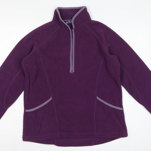 Peter Storm Women Purple UK 14 1/4 Zip Fleece Pullover Sweatshirt
