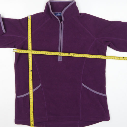 Peter Storm Women Purple UK 14 1/4 Zip Fleece Pullover Sweatshirt