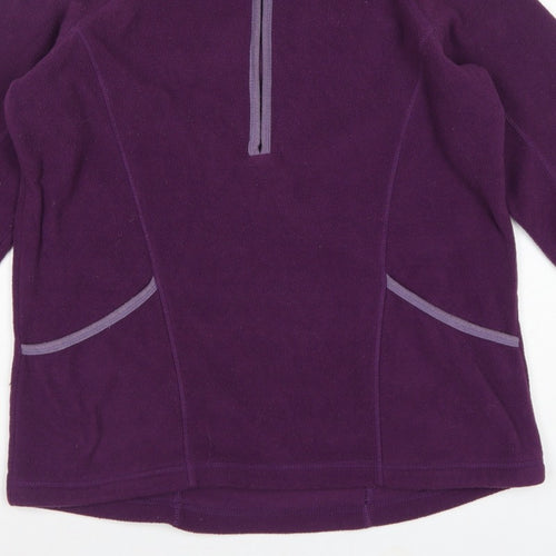 Peter Storm Women Purple UK 14 1/4 Zip Fleece Pullover Sweatshirt