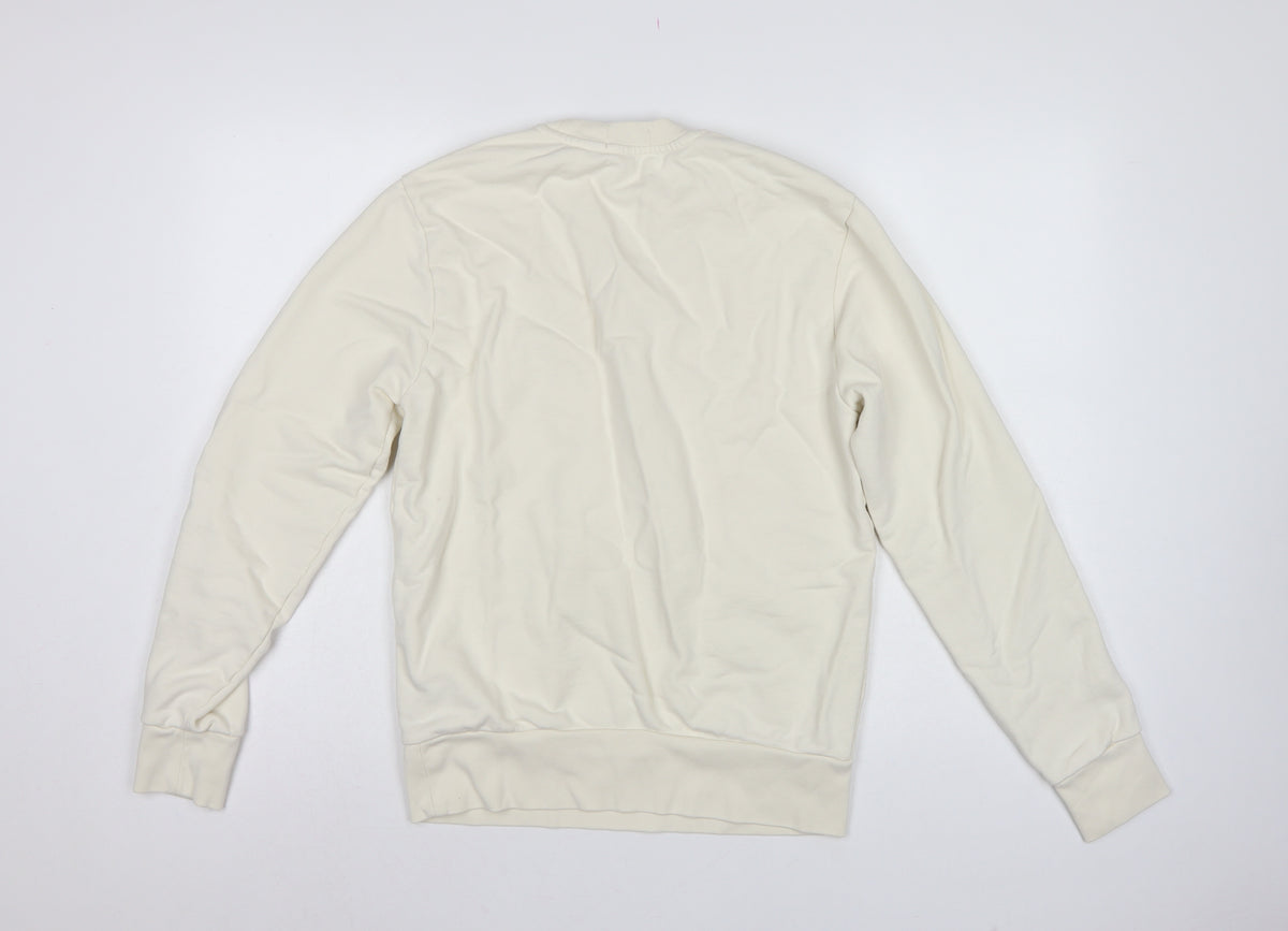 Polo Ralph Lauren Men’s Ivory M Crew Neck Logo Cotton Sweatshirt