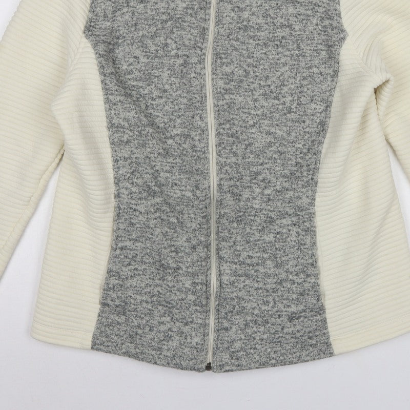 The North Face Women Grey & White XL Full Zip Fleece Jacket