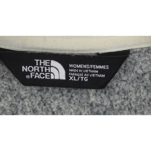 The North Face Women Grey & White XL Full Zip Fleece Jacket