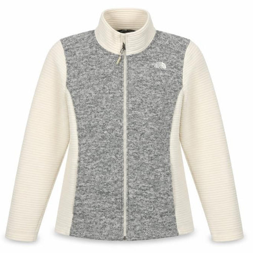 The North Face Women Grey & White XL Full Zip Fleece Jacket