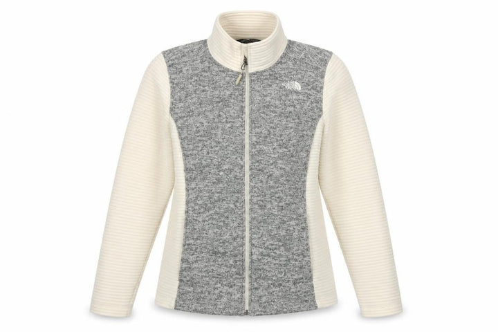 The North Face Women Grey & White XL Full Zip Fleece Jacket