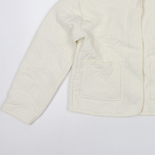 Per Una Women’s Ivory S Quilted Floral Collarless Jacket