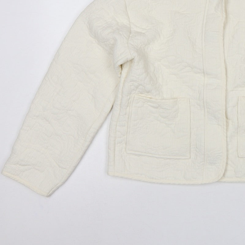 Per Una Women’s Ivory S Quilted Floral Collarless Jacket