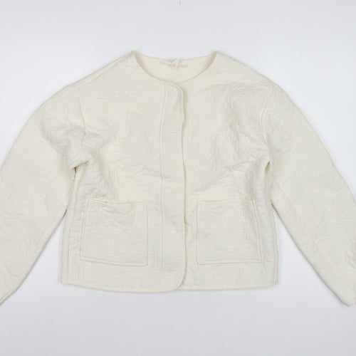 Per Una Women’s Ivory S Quilted Floral Collarless Jacket