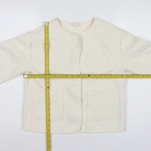Per Una Women’s Ivory S Quilted Floral Collarless Jacket