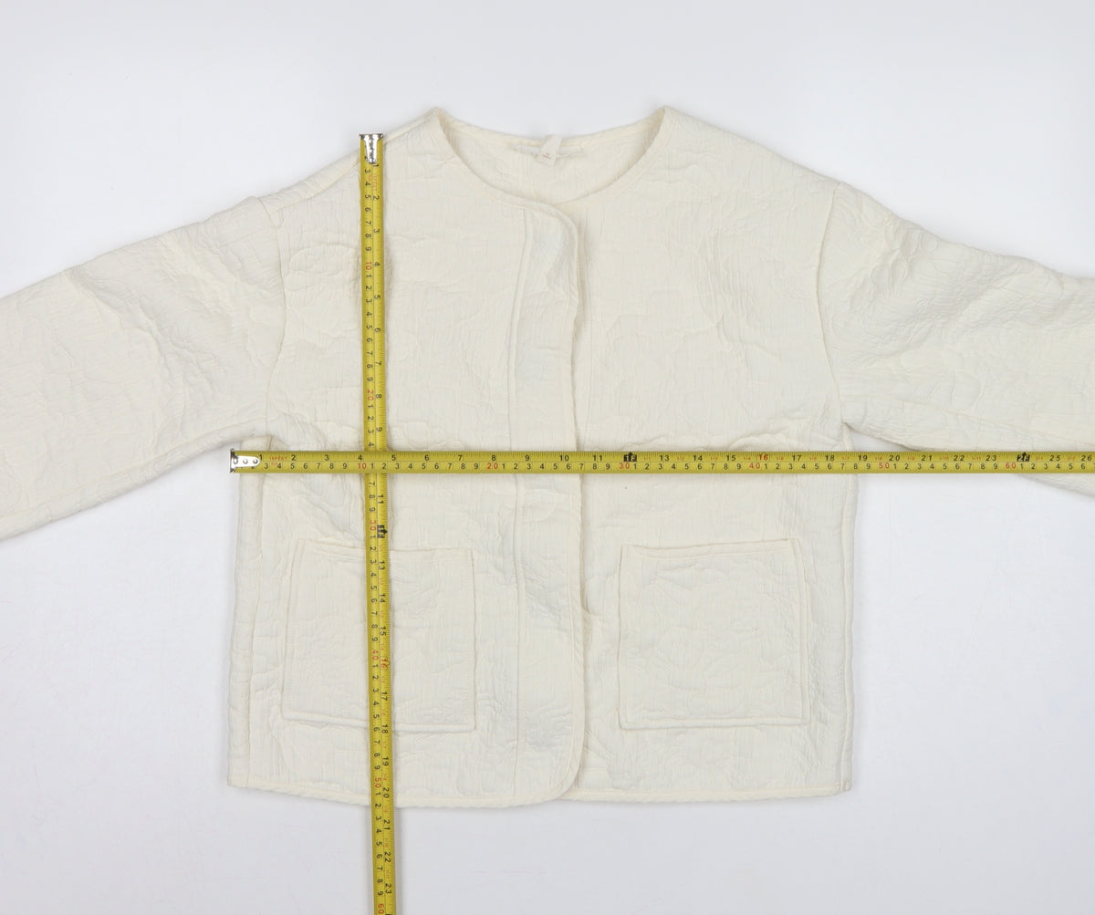 Per Una Women’s Ivory S Quilted Floral Collarless Jacket