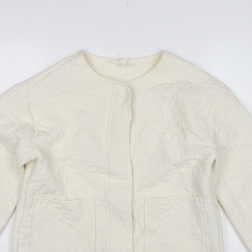 Per Una Women’s Ivory S Quilted Floral Collarless Jacket