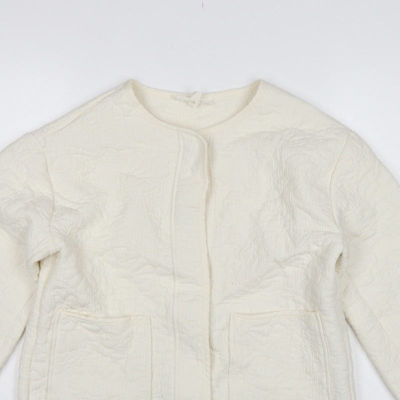 Per Una Women’s Ivory S Quilted Floral Collarless Jacket