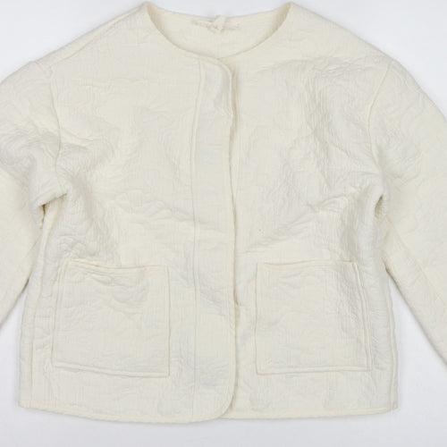 Per Una Women’s Ivory S Quilted Floral Collarless Jacket