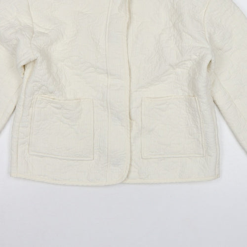 Per Una Women’s Ivory S Quilted Floral Collarless Jacket