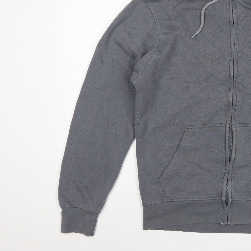NICCE Men’s Grey L Full Zip Logo Hoodie Cotton Blend