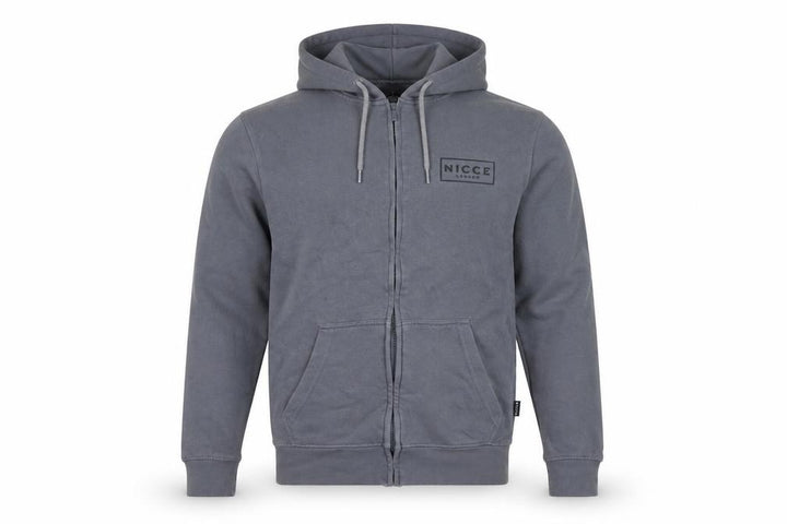 NICCE Men’s Grey L Full Zip Logo Hoodie Cotton Blend