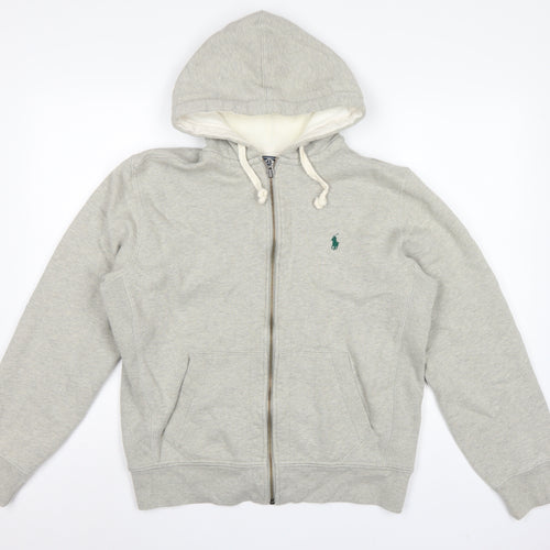 Polo Ralph Lauren Men’s Grey M Full Zip Logo Hoodie Fleece