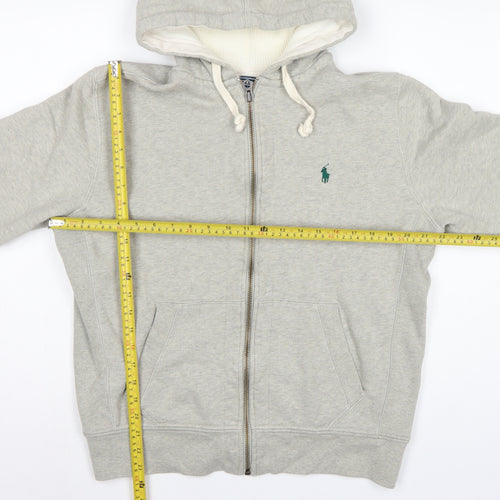 Polo Ralph Lauren Men’s Grey M Full Zip Logo Hoodie Fleece