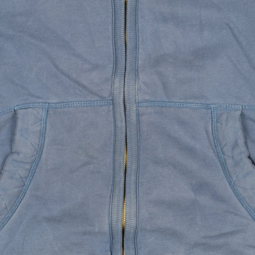 FatFace Men’s Blue L Full Zip Hooded Cotton Sweatshirt Logo Pockets