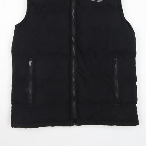 Mengo Teens Black XS Padded Puffer Waistcoat Full Zip