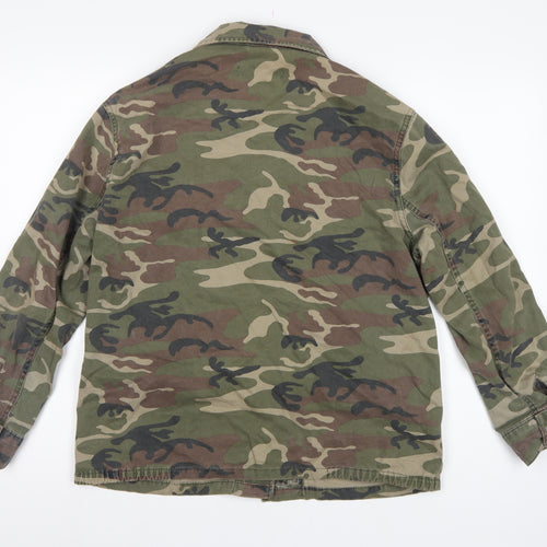 Topshop Petite Women’s Green Camo Military Jacket UK 10 Cotton