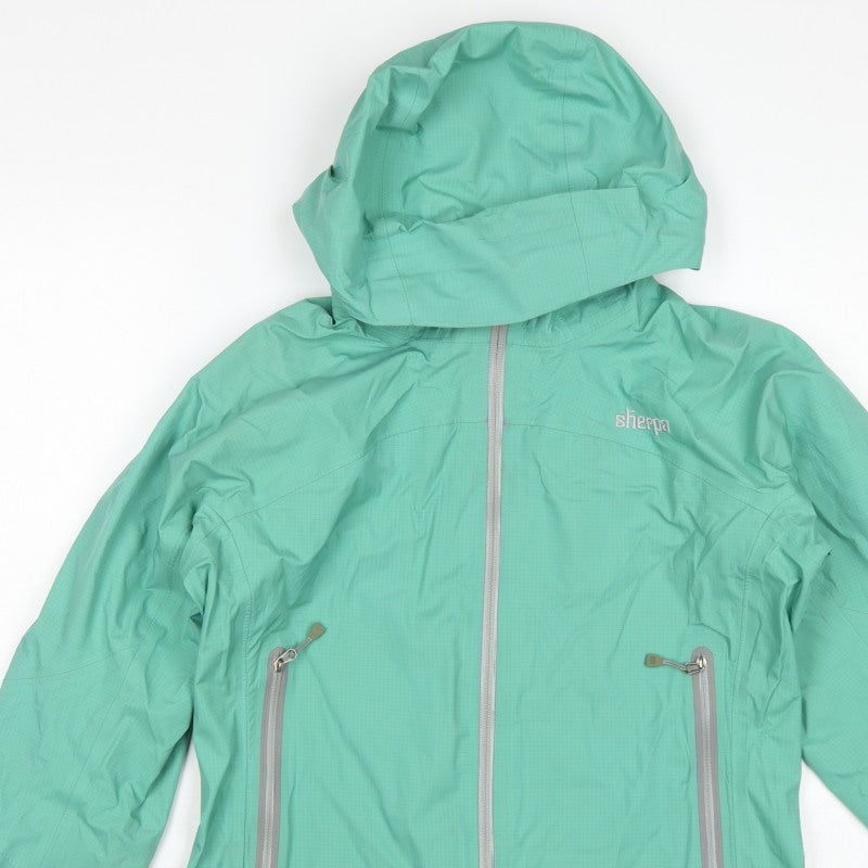 Sherpa Women’s Green XS Hooded Rain Jacket Lightweight Outdoor Shell