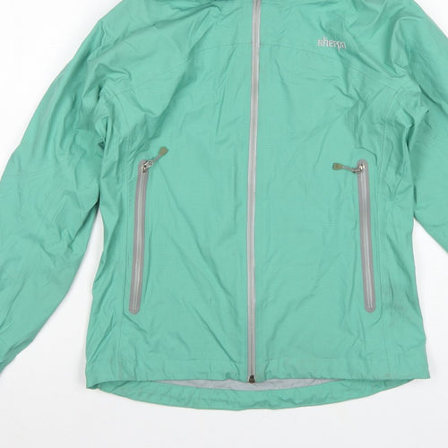 Sherpa Women’s Green XS Hooded Rain Jacket Lightweight Outdoor Shell